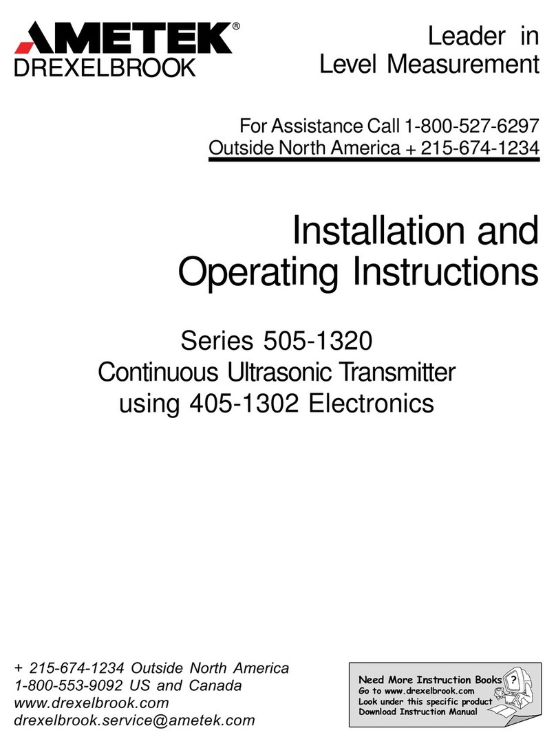 Ametek Drexelbrook 505-1320 Series User manual Ametek Drexelbrook 505-1320 Series User manual