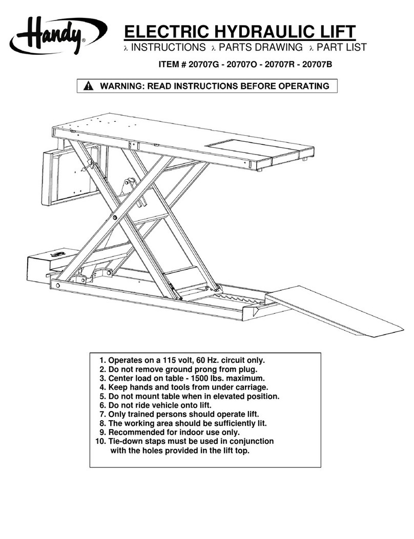 The Handy 20707G INSTRUCTIONS, PARTS DRAWING, PART LIST