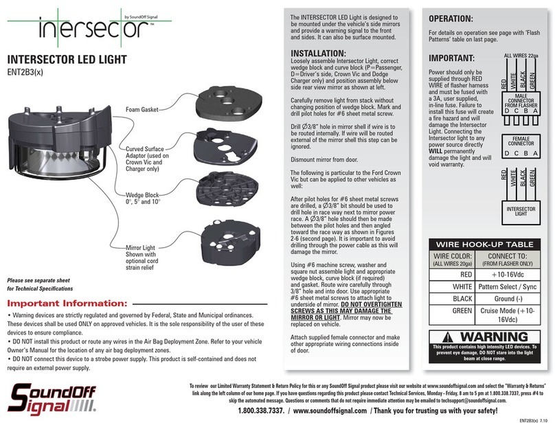 Soundoff Signal INTERSECTOR ENT2B Series quick start guide