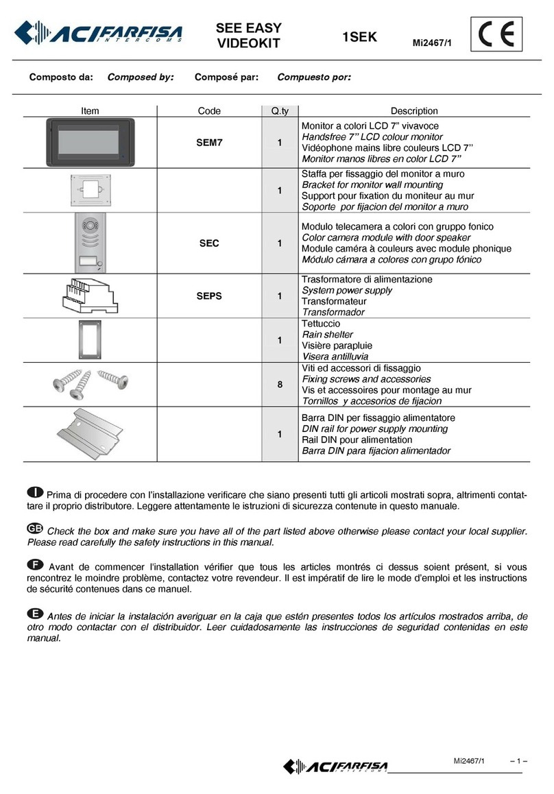 ACI Farfisa SEE EASY 1SEK manual