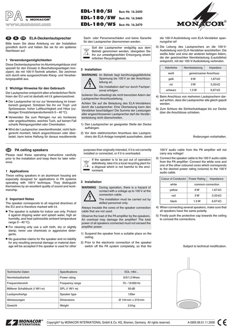 Monacor EDL-180/SI User manual