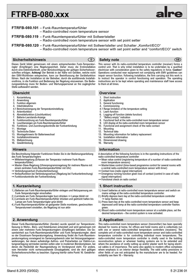alre FTRFB-080 Series manual