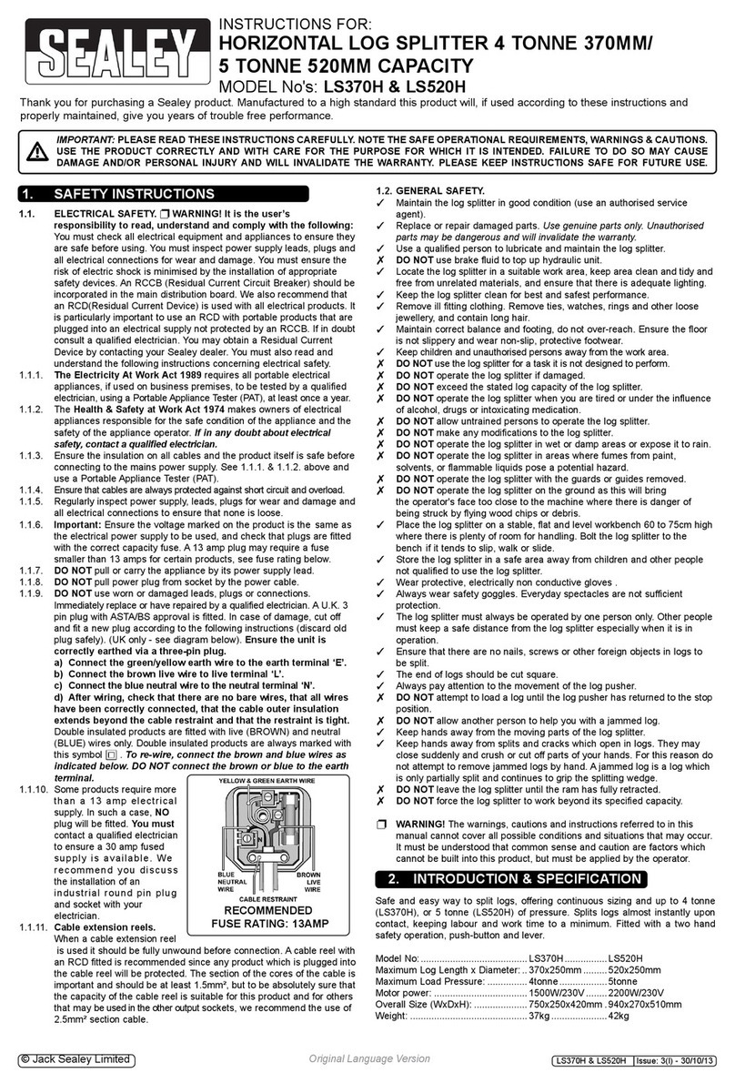 Sealey LS370H instructions