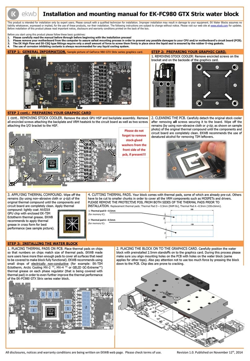 ekwb EK-FC980 GTX Strix INSTALLATION AND MOUNTING MANUAL ekwb EK-FC980 GTX Strix INSTALLATION AND MOUNTING MANUAL