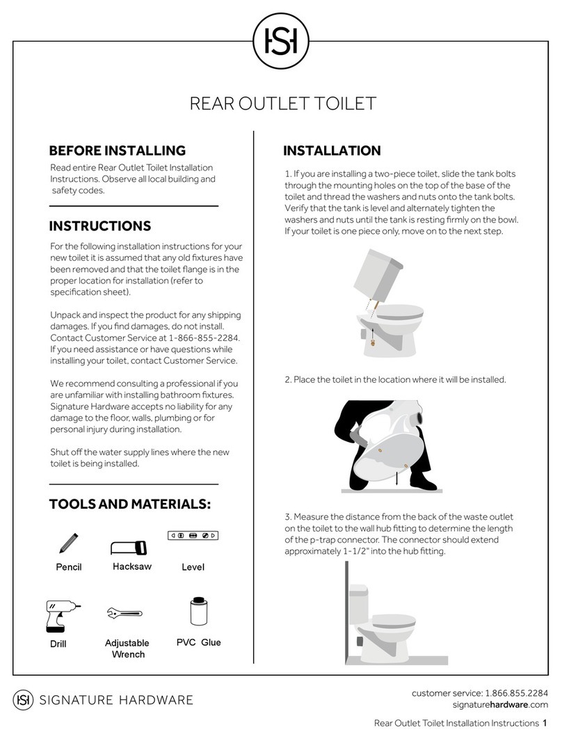 Signature Hardware Rear Outlet Toilet installation instructions Signature Hardware Rear Outlet Toilet installation instructions