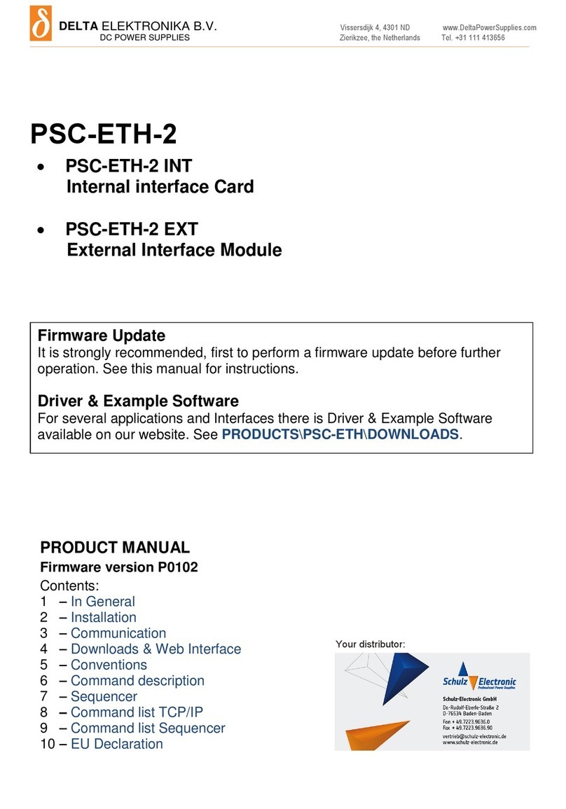 Delta Elektronika PSC-ETH-2 User manual