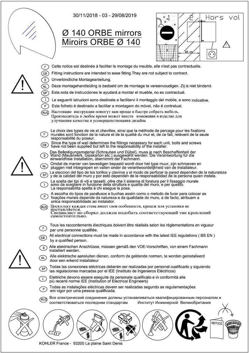 Kohler Sanijura ORBE Fitting instructions