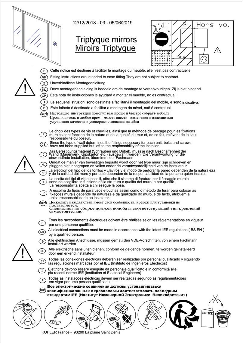 Kohler Sanijura Triptyque User manual