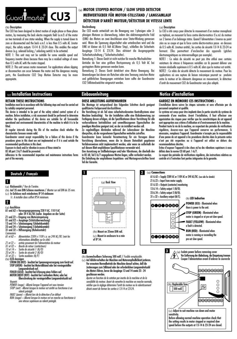 Guard master CU3 installation instructions Guard master CU3 installation instructions