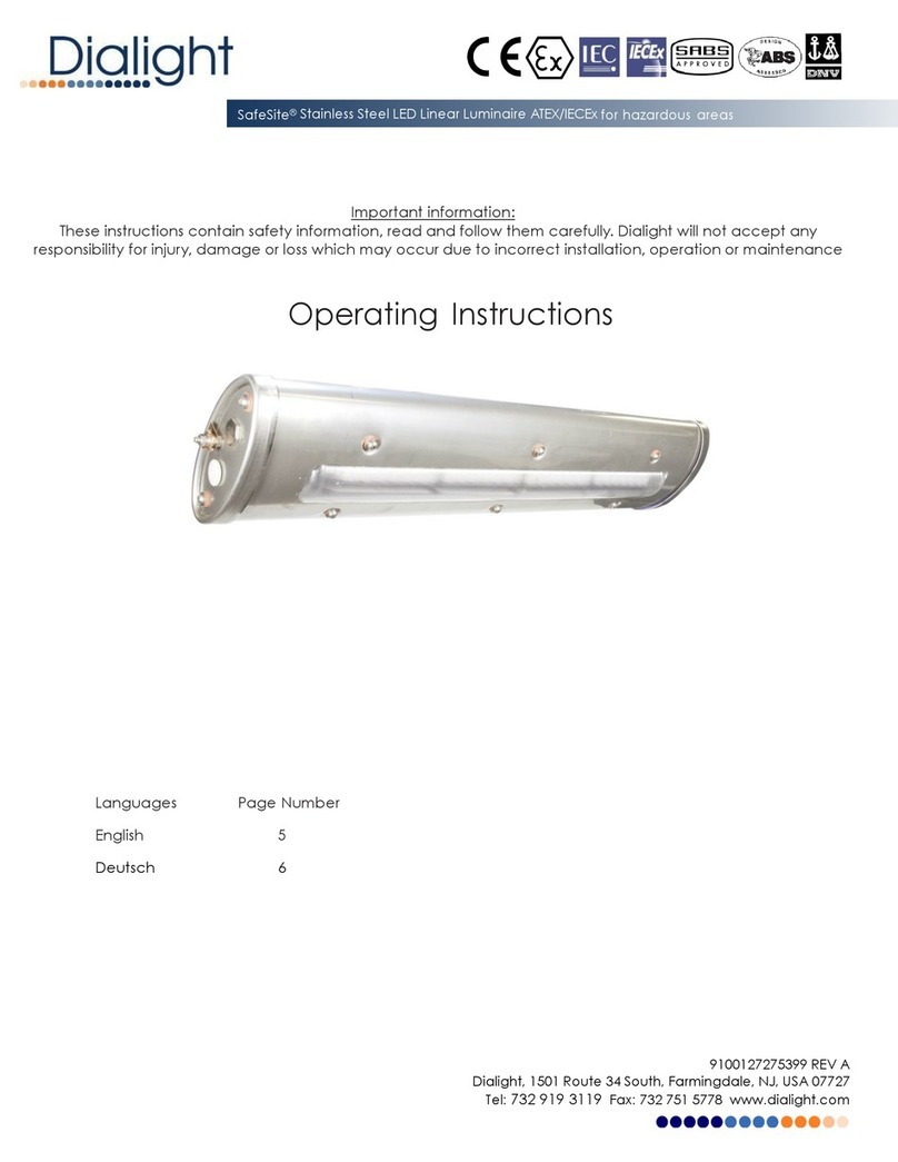 Dialight SafeSite ATEX operating instructions Dialight SafeSite ATEX operating instructions