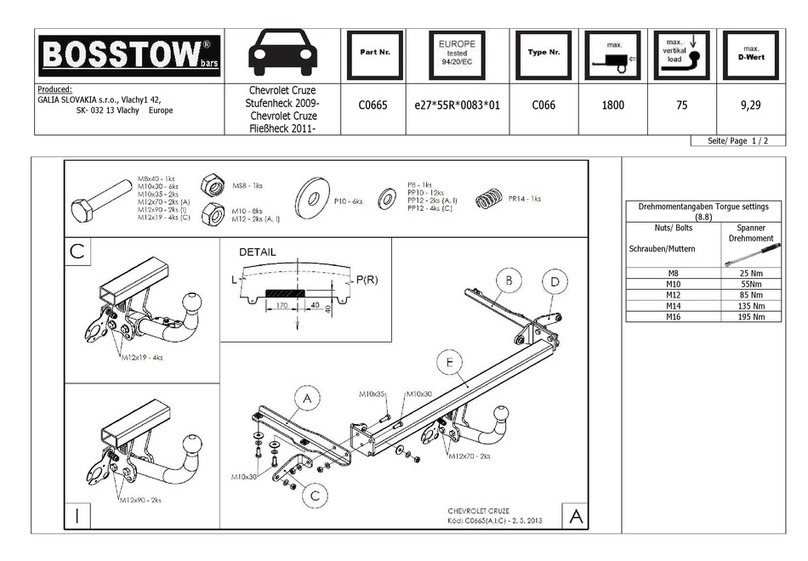 BOSSTOW C0665 Fitting instructions