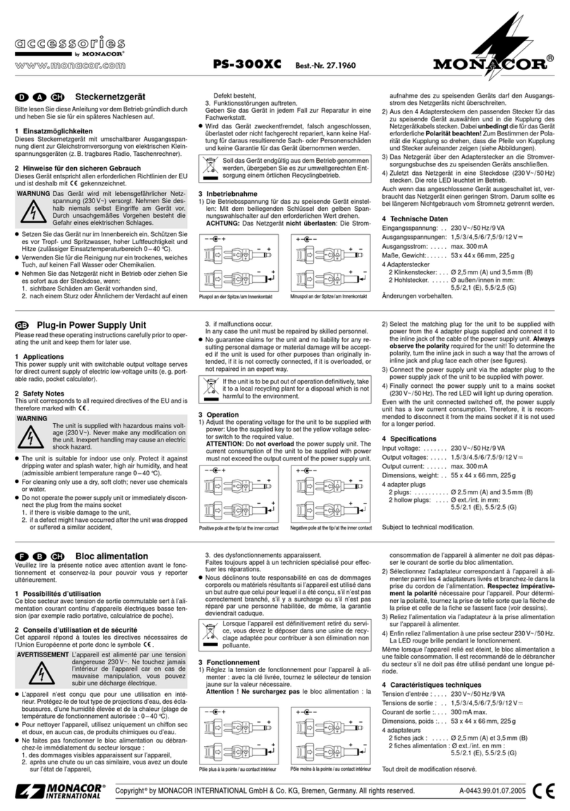 Monacor PS-300XC User manual