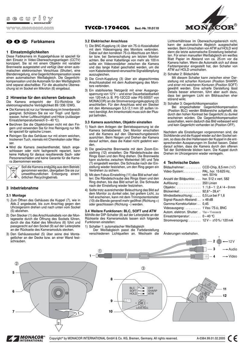Monacor TVCCD-1704COL User manual