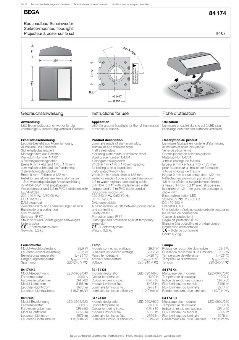 BEGA 84 174 Instructions for use