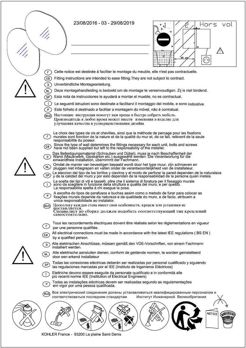 Kohler Sanijura Oblong User manual Kohler Sanijura Oblong User manual