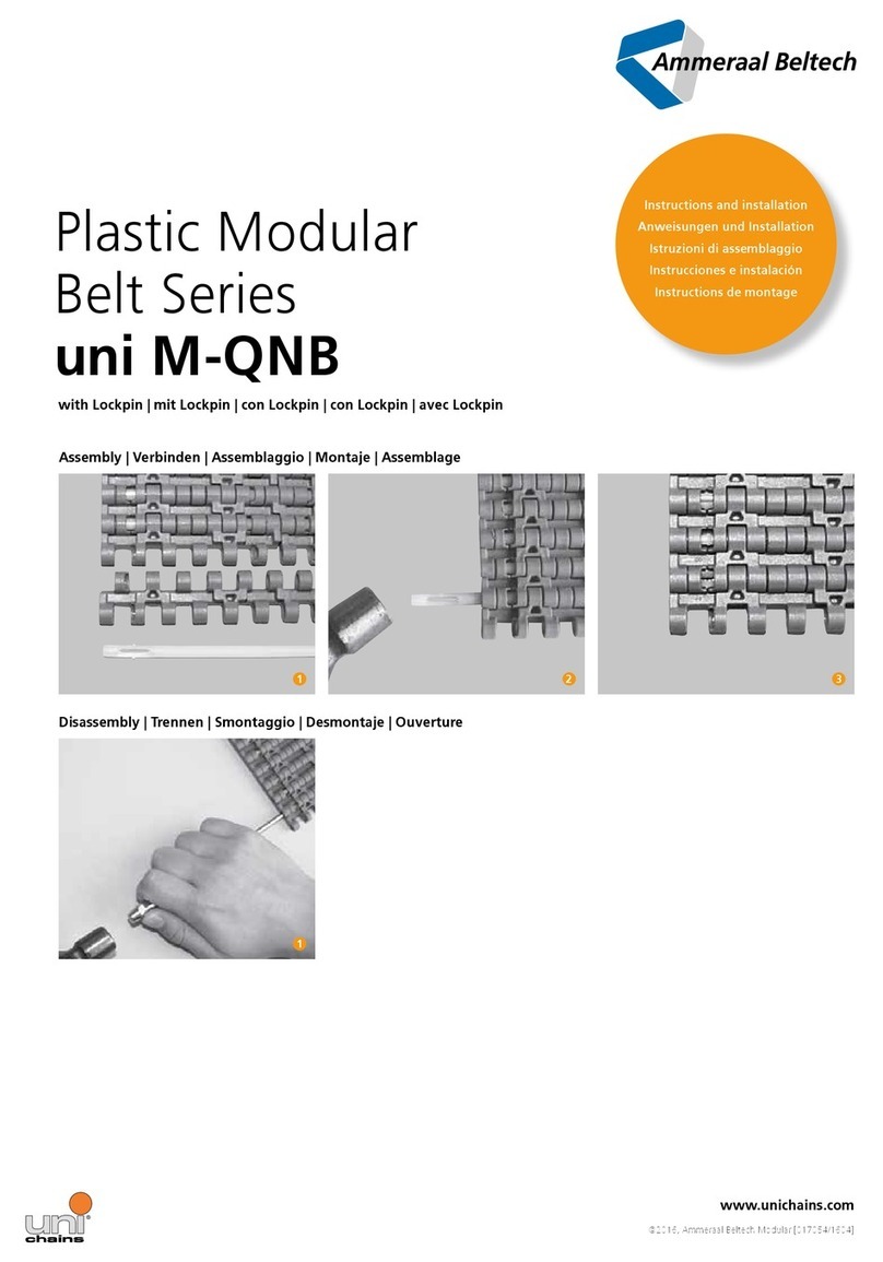 Ammeraal Beltech uni chains uni M-QNB Series Instructions and installation