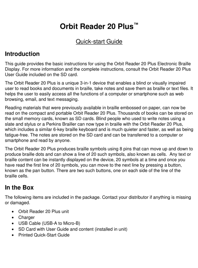 Orbit Reader 20 Plus quick start guide