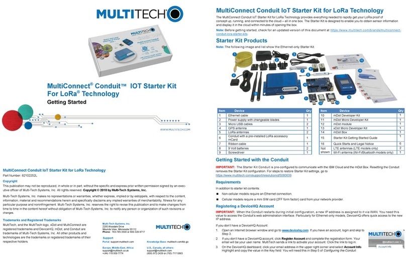 Multitech MultiConnect Conduit 82102252L Getting started