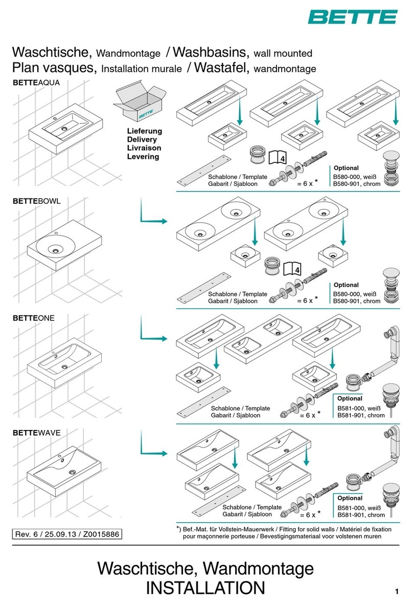BETTE AQUA installation manual