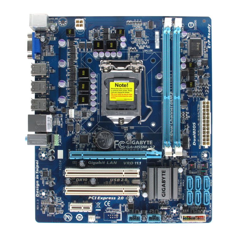 Gigabyte GA-H55M-S2 Quick start guide