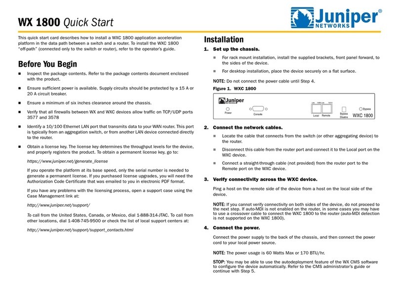 Juniper WX 1800 User manual