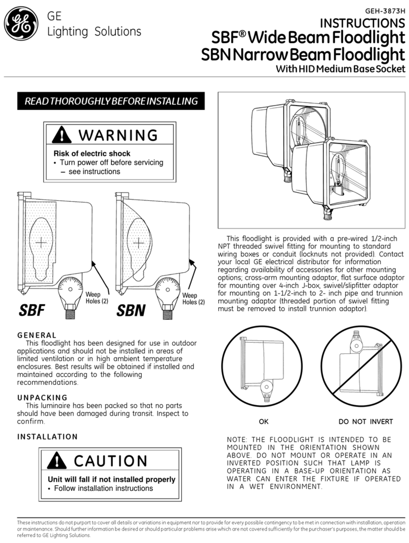 GE SBF Wide Beam Floodlight User manual