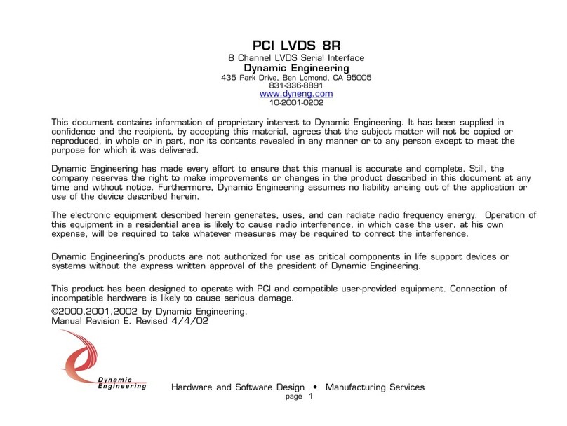 Dynamic Engineering LVDS 8R manual