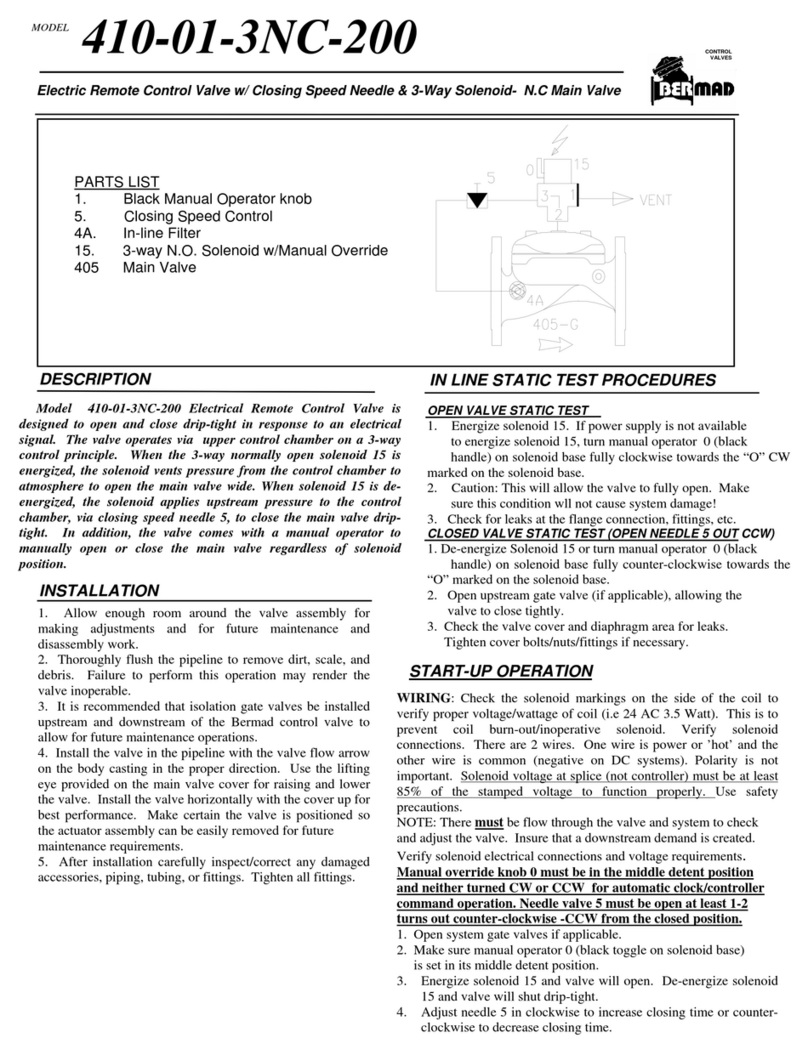 BERMAD 410-01-3NC-200 User manual