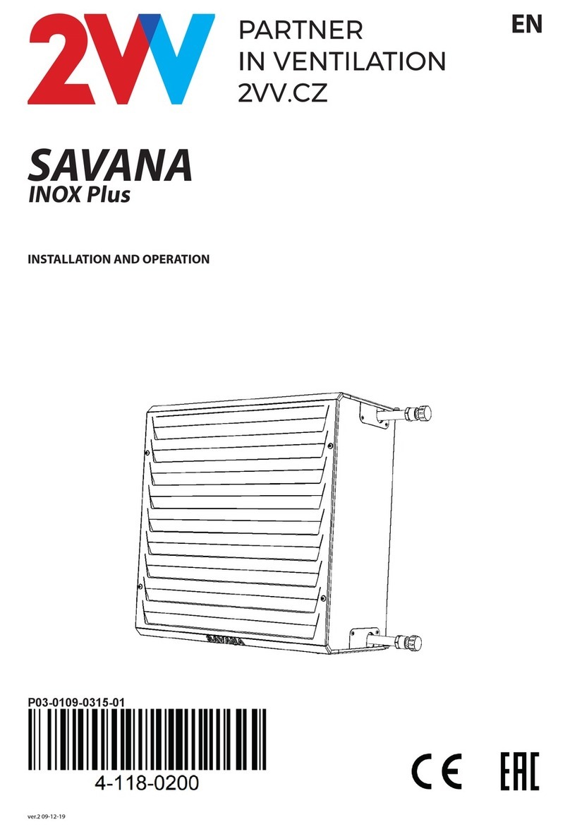 2VV SAVANA INOX Plus Installation and operation
