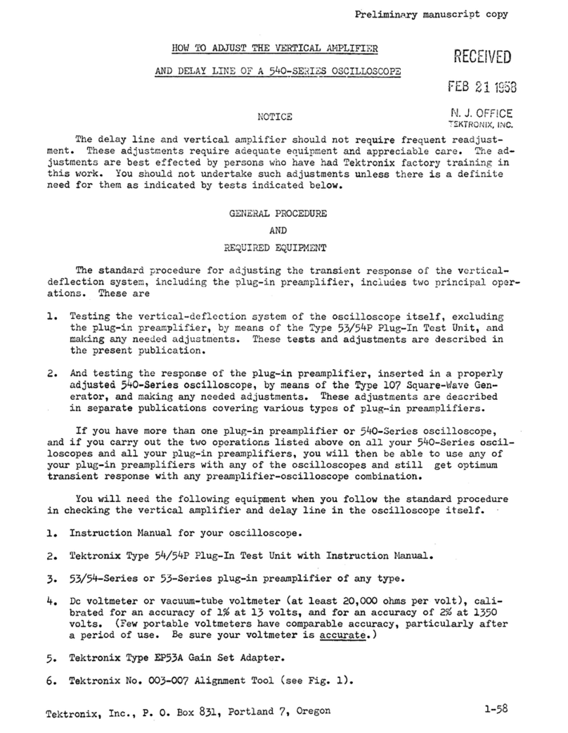 Tektronix 540 series User manual