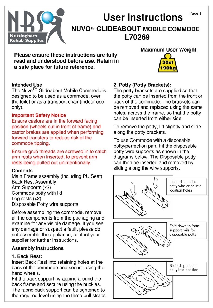 NRS NUVO GLIDEABOUT MOBILE COMMODE User manual