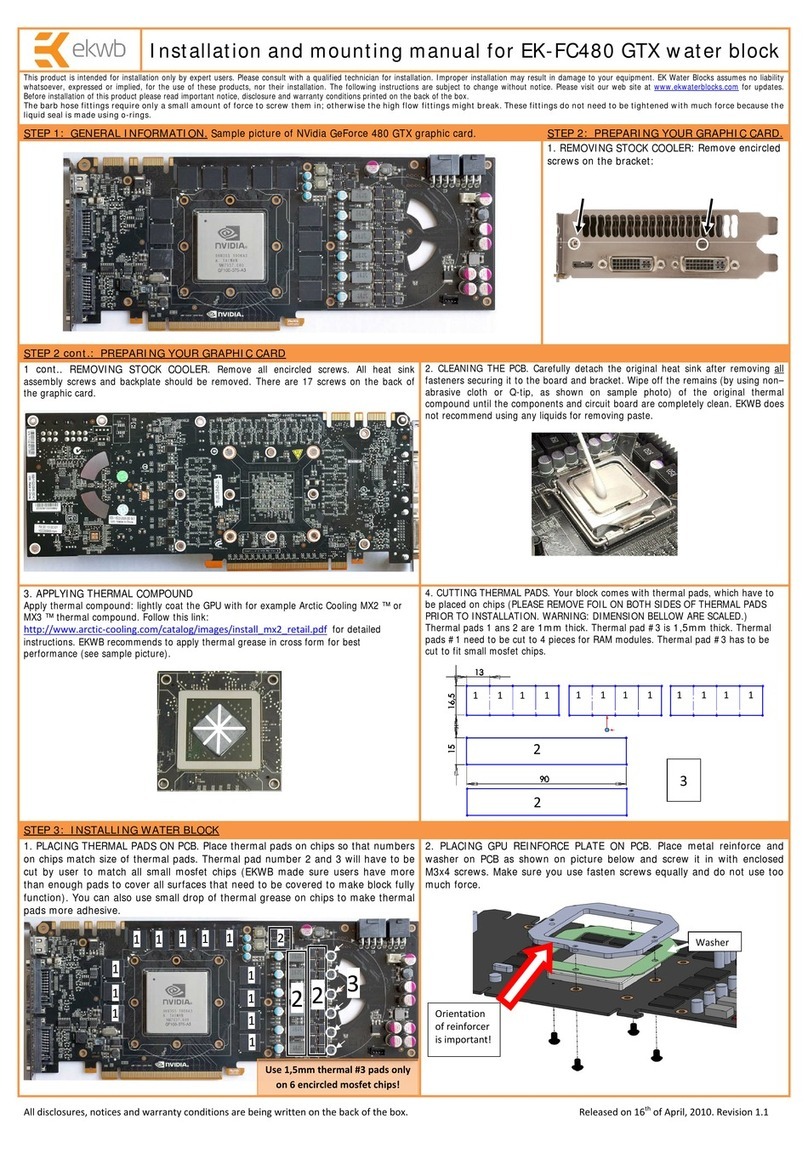 ekwb EK-FC480 GTX INSTALLATION AND MOUNTING MANUAL