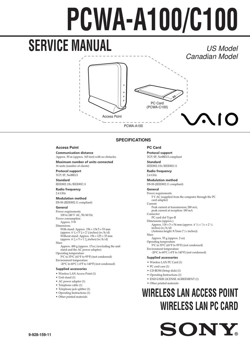 Sony PCWA-A100 - Wireless Lan Access Point Service manual