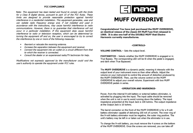 Electro-Harmonix nano MUFF OVERDRIVE manual