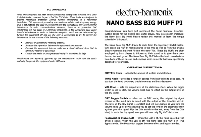 Electro-Harmonix NANO BASS BIG MUFF PI User manual