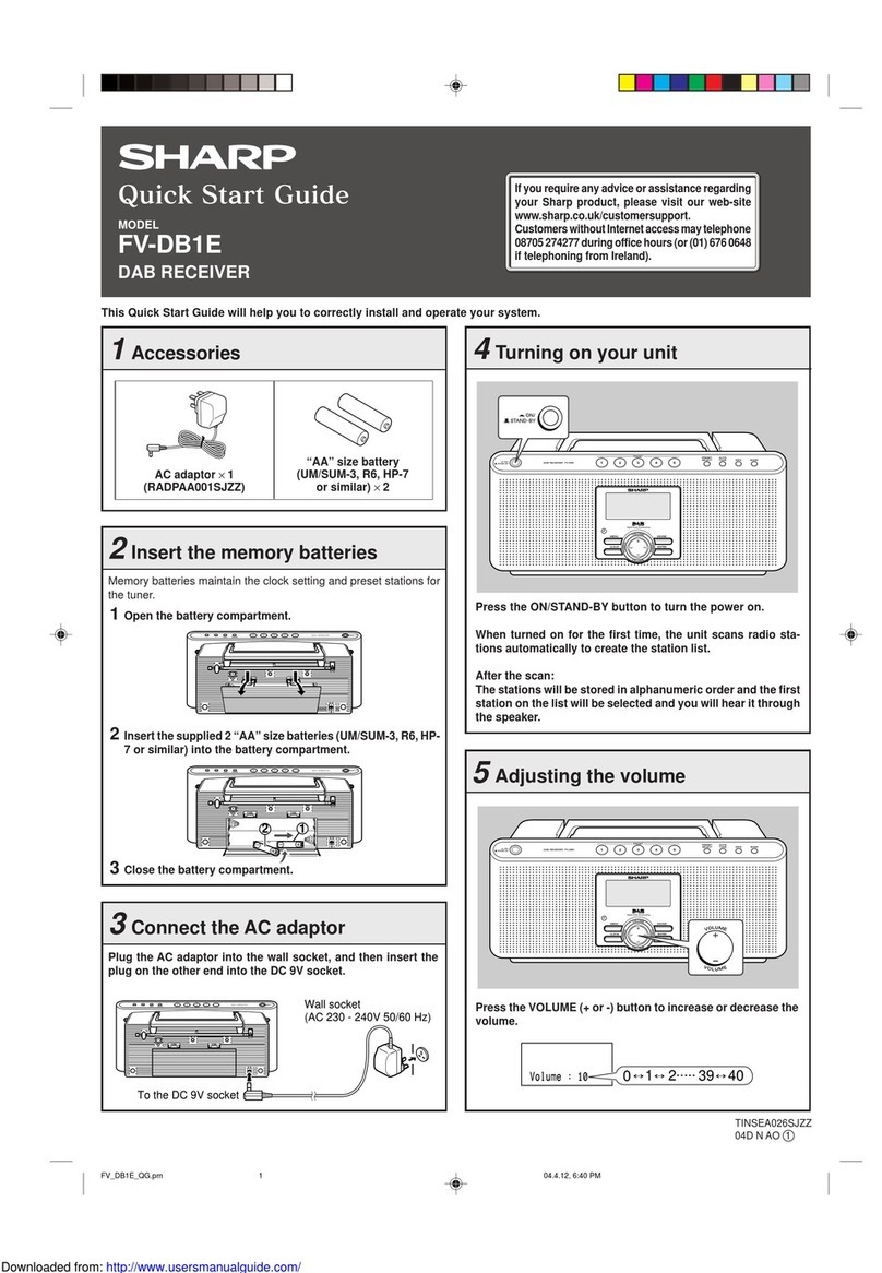 Sharp FV-DB1E User manual Sharp FV-DB1E User manual