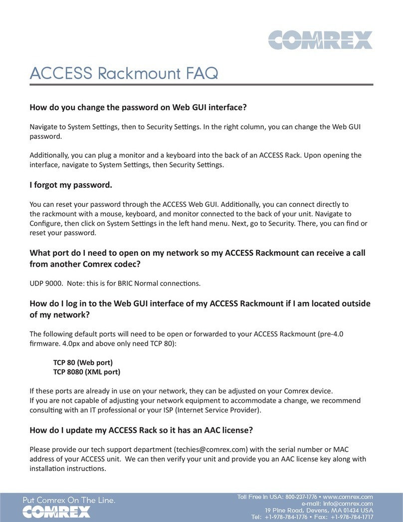 Comrex ACCESS Rackmount Faq