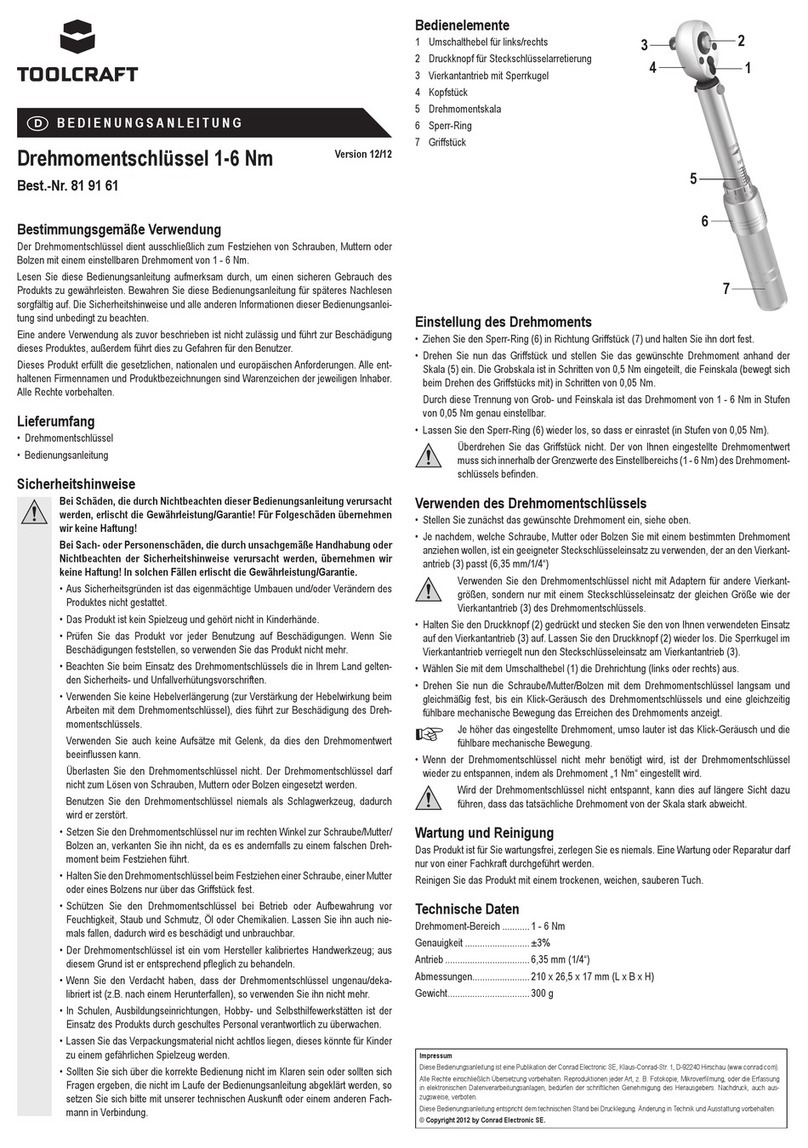 TOOLCRAFT 81 91 61 User manual
