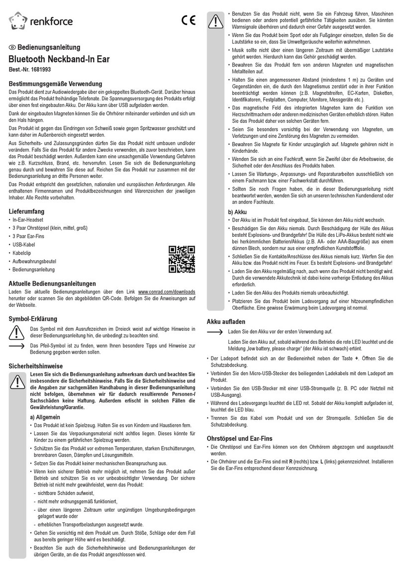 Renkforce RF-BTK-300 operating instructions