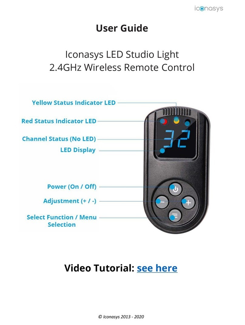 Iconasys LED Studio Light 2.4GHz Wireless Remote... user guide
