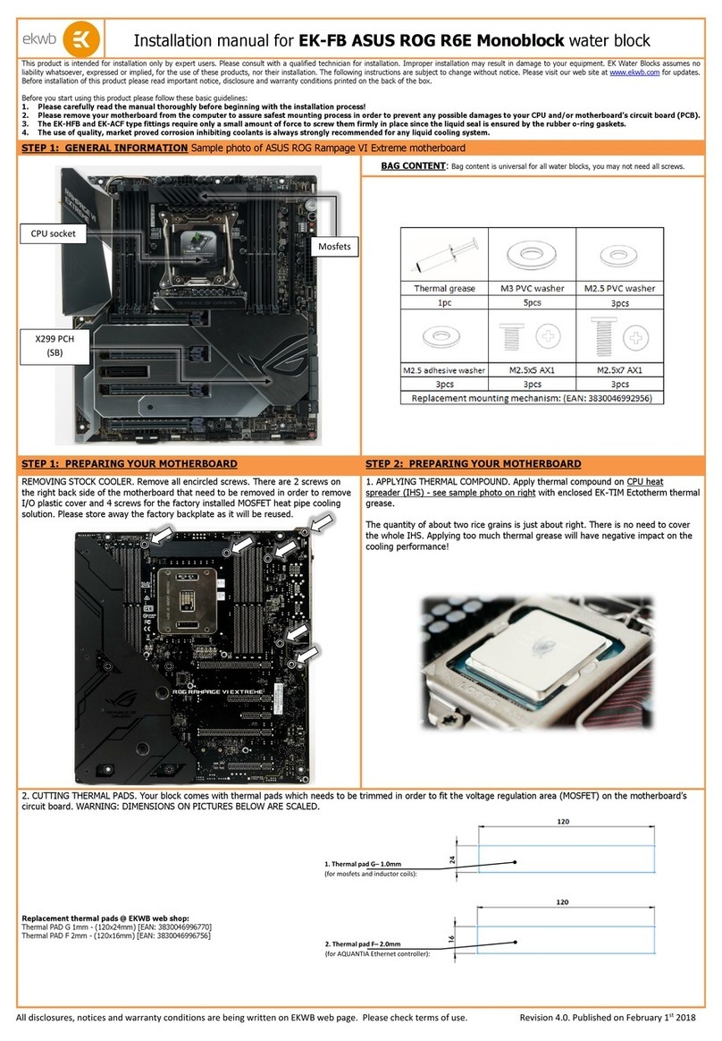 ekwb EK-FB ASUS ROG R6E Monoblock installation manual
