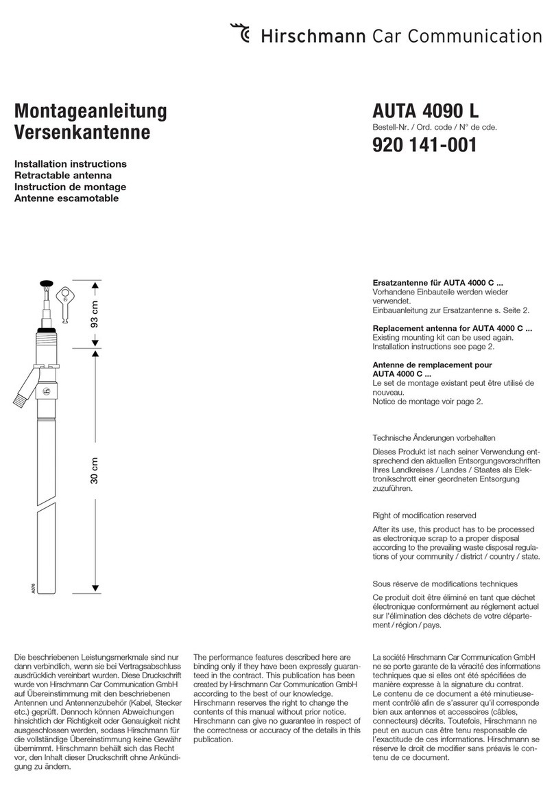 Hirschmann Car Communication AUTA 4090 L installation instructions Hirschmann Car Communication AUTA 4090 L installation instructions