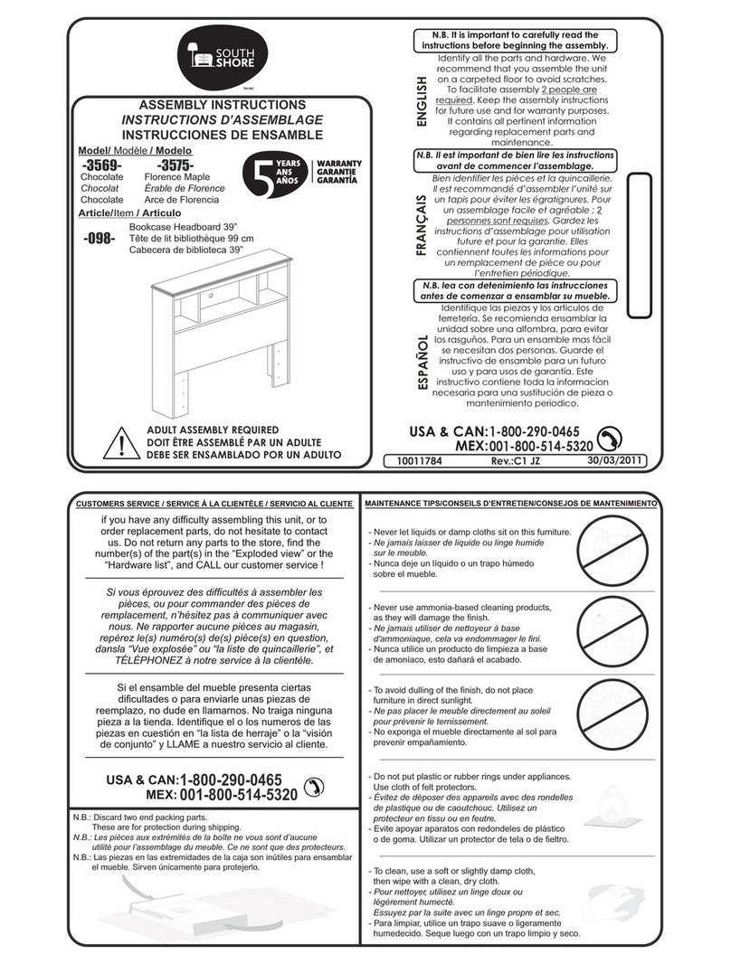 SouthShore 3569-098 Assembly instructions SouthShore 3569-098 Assembly instructions
