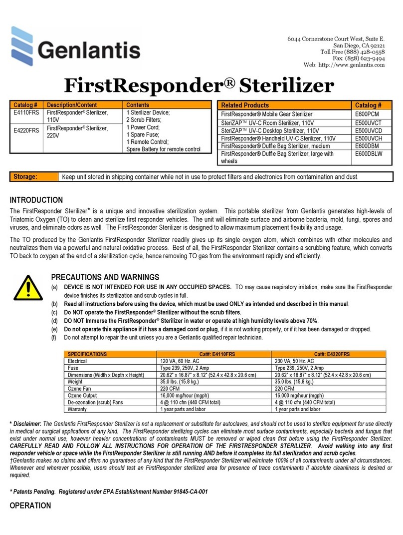 Genlantis FirstResponder E4110FRS User manual