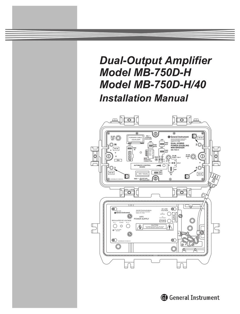 General Instrument STARLINE MB-750D-H installation manual
