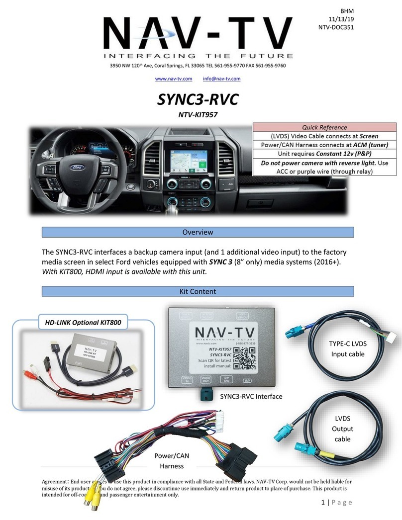 Nav TV SYNC3-RVC manual
