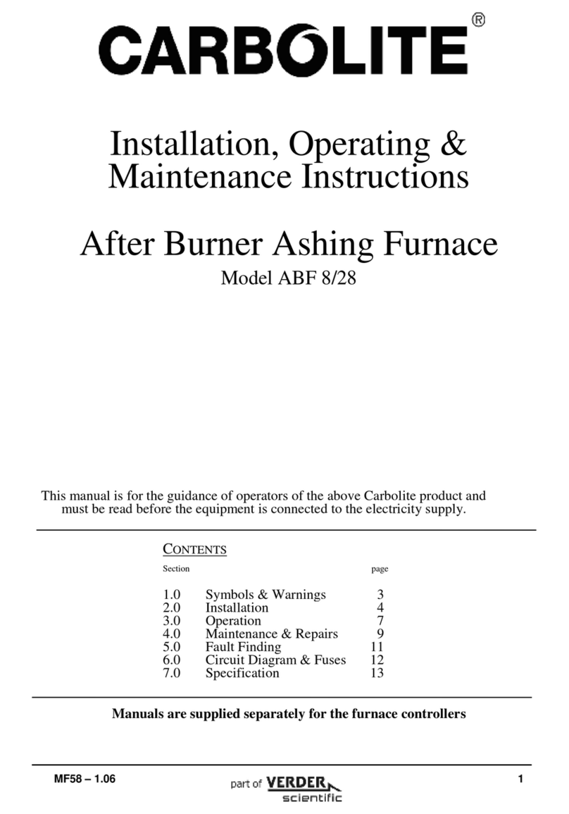 Carbolite ABF 8/28 Installation, operating,  & maintenance instructions