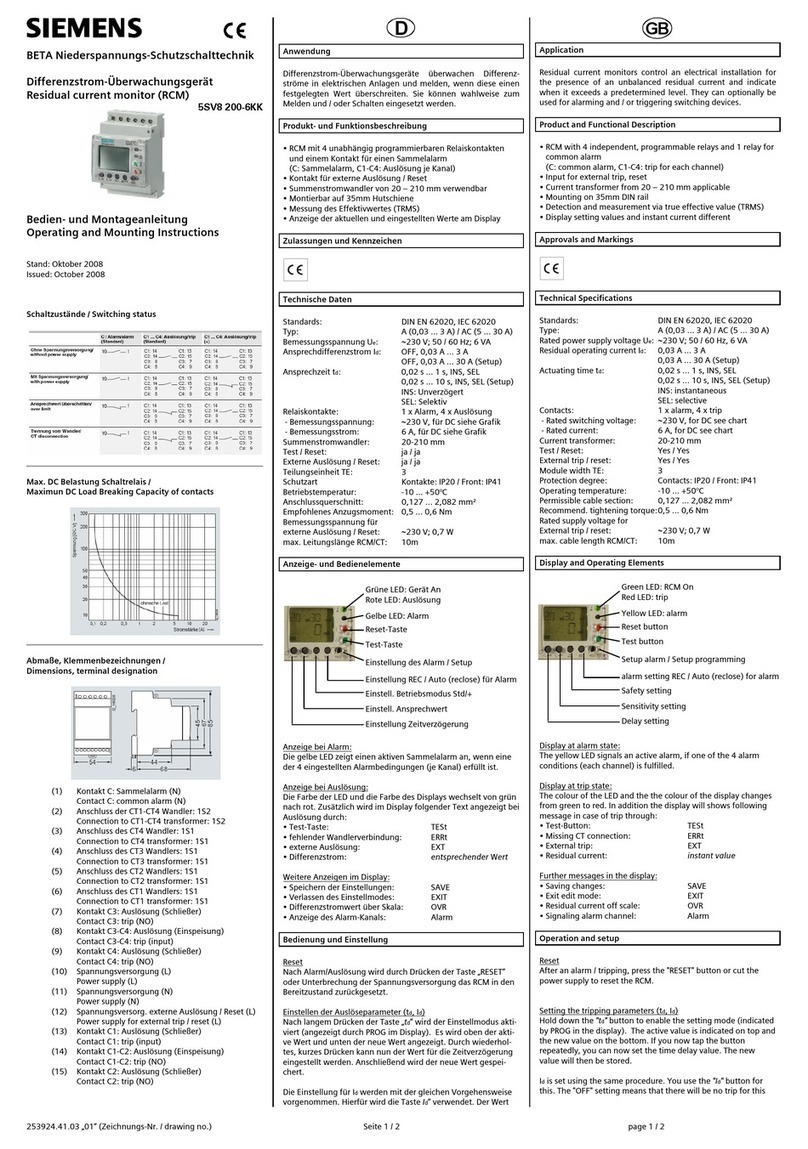 Siemens 5SV8 200-6KK Service manual