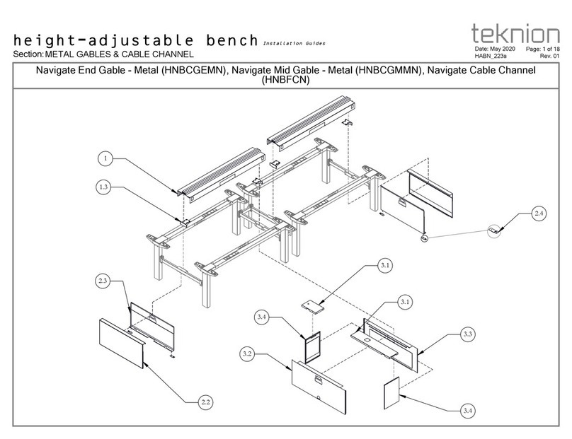 Teknion Height-adjustable bench Operating and maintenance instructions