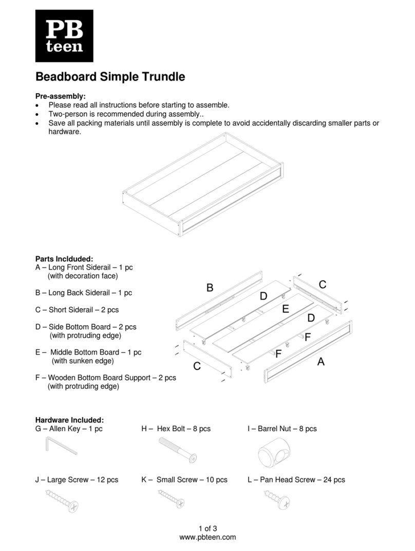 PB TEEN Beadboard Simple Trundle User manual PB TEEN Beadboard Simple Trundle User manual